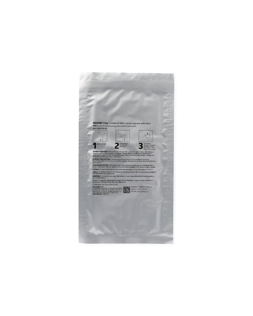 Maxorb II Silver Alginate Wound Dressings - 4" x 8"