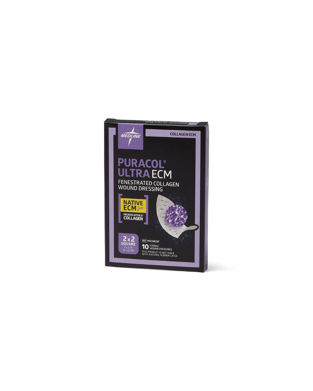 Puracol Ultra ECM Collagen Wound Dressing - 2" x 2" Fenestrated