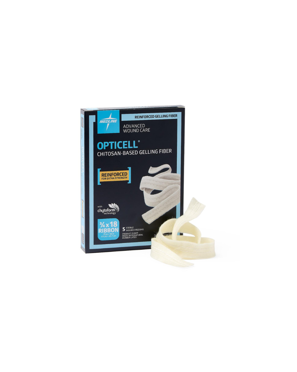 Opticell Gelling Fiber Wound Dressing - 0.75" x 18"