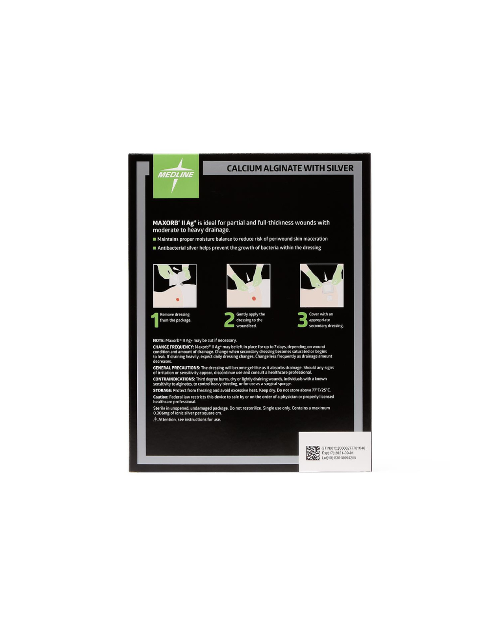 Maxorb II Silver Alginate Wound Dressings -  8" x 12"