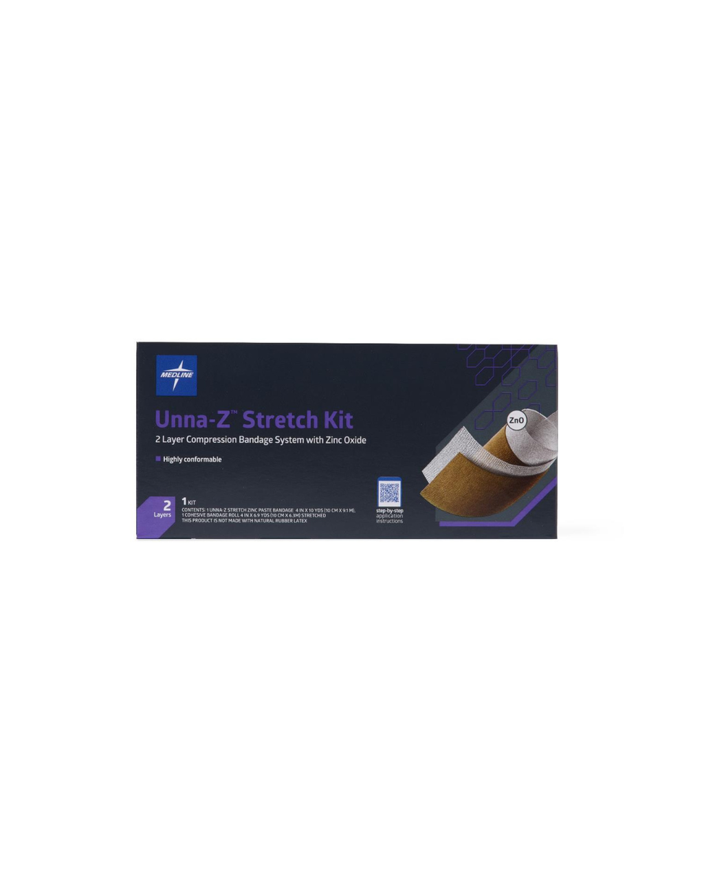 Unna-Z Stretch Bandage with Zinc Oxide Paste, Kitted with Cohesive Bandage - 4" x 10 yd