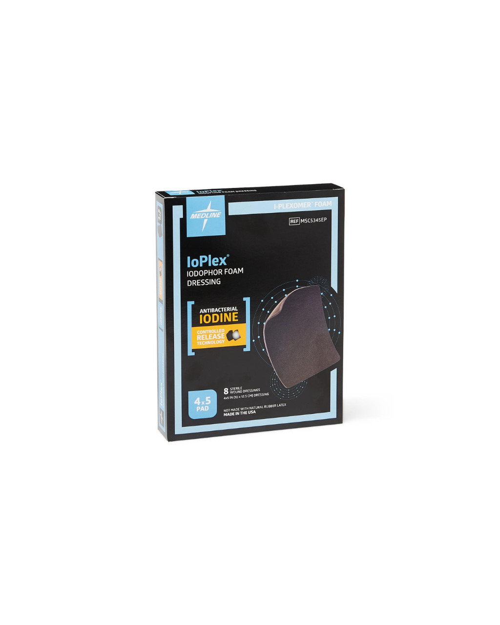 IoPlex Iodophor Foam Dressing with Iodine - 4" x 5" Pad