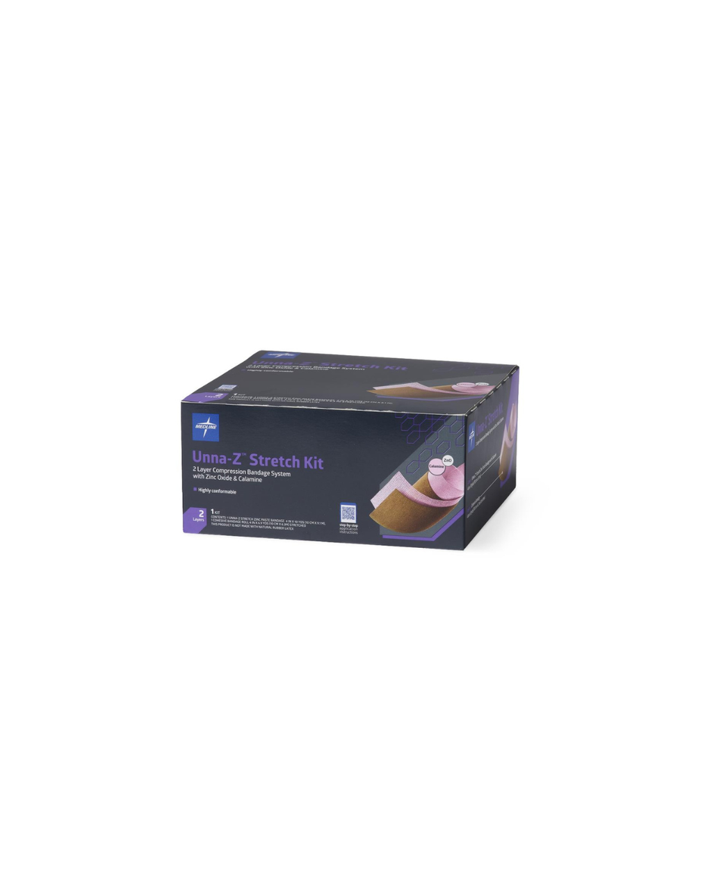 Unna-Z Stretch Bandage with Zinc and Calamine, Kitted with Cohesive Bandage - 4" x 10 yd