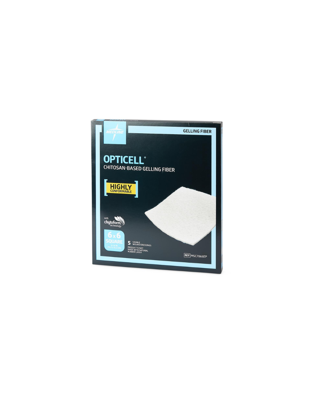 Opticell Gelling Fiber Wound Dressing in Educational Packaging - 6" x 6"