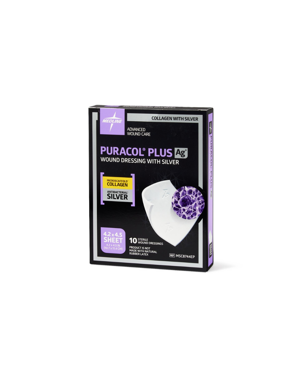 Puracol Plus Ag+ Collagen Wound Dressing with Silver - 4.25" x 4.5"