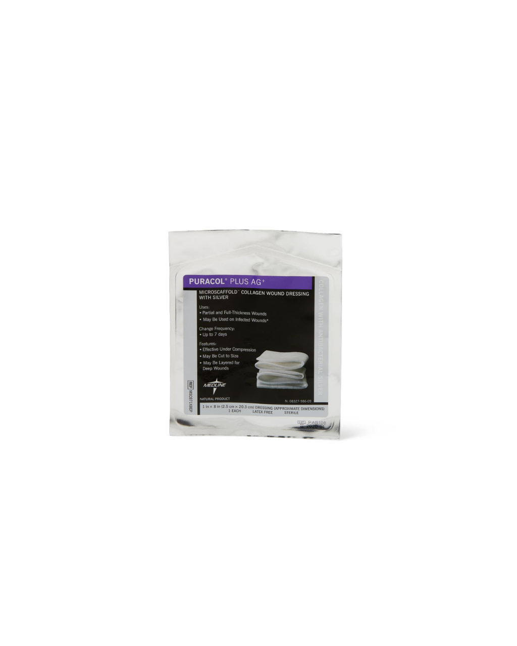 Puracol Plus Ag+ Collagen Wound Dressing with Silver - 1" x 8" Rope