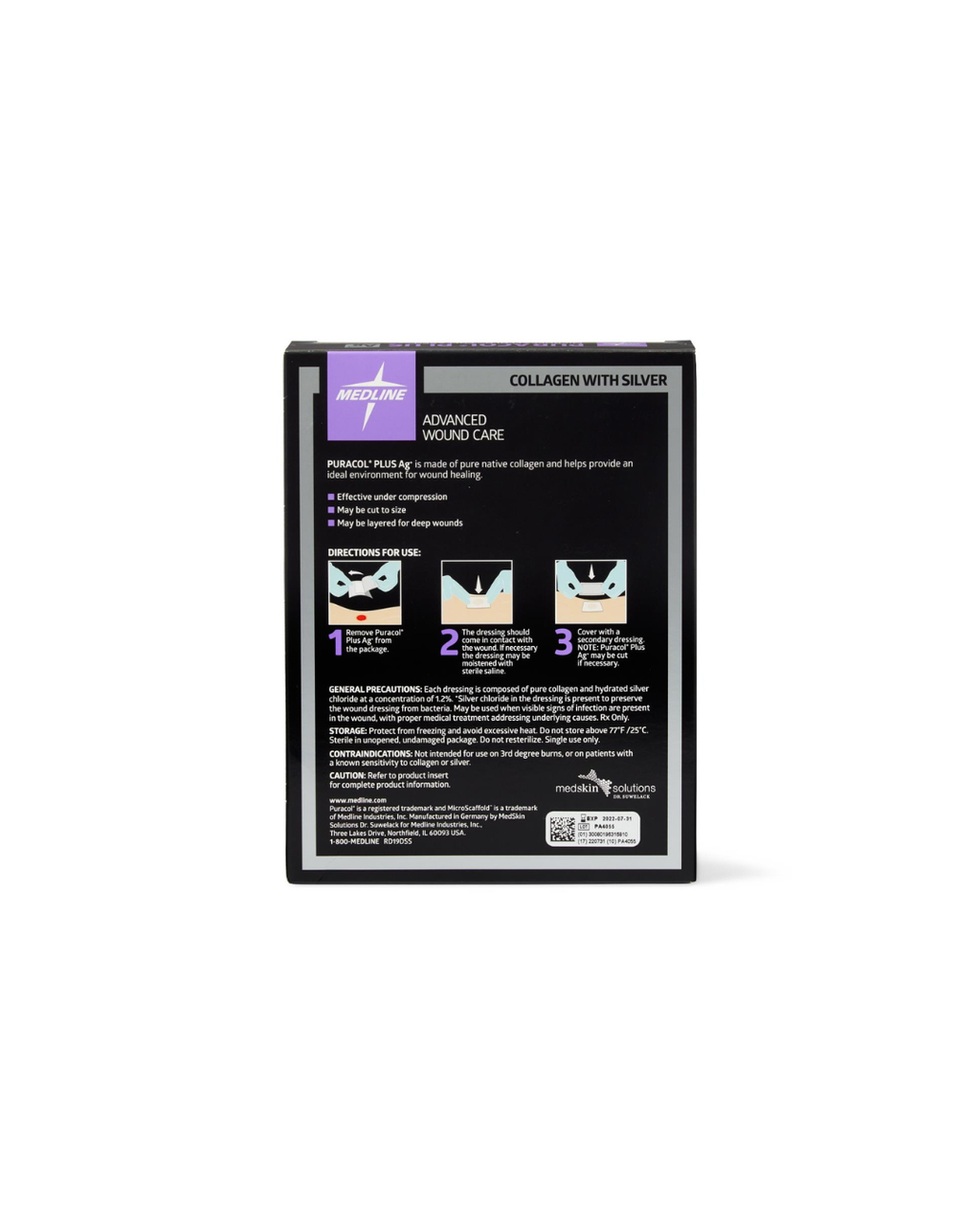 Puracol Plus Ag+ Collagen Wound Dressing with Silver - 4.25" x 4.5"