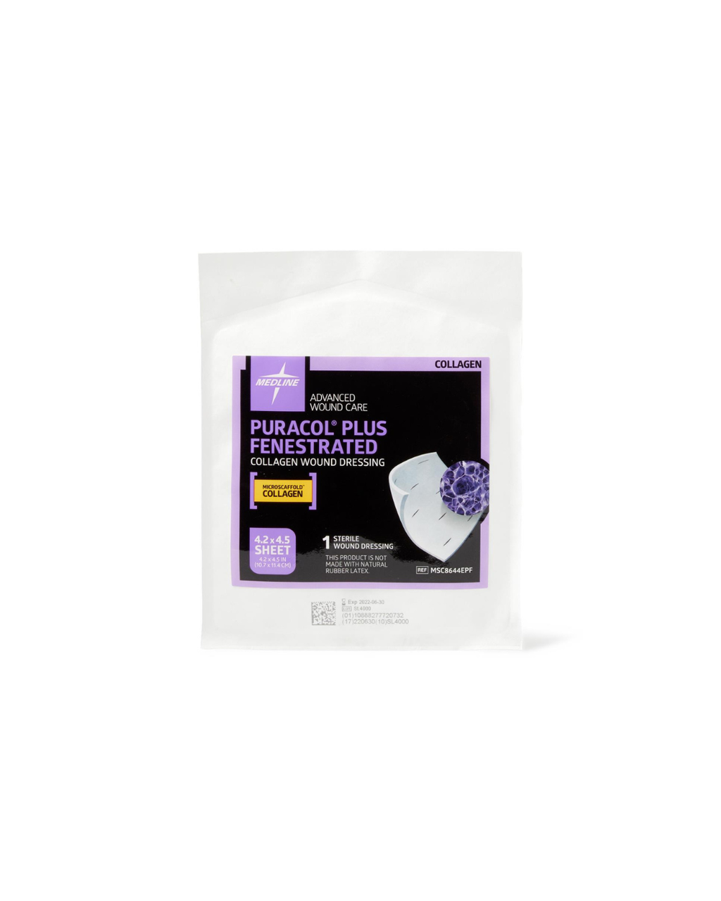 Puracol Plus Collagen Wound Dressing - 4.25" x 4.5" Fenestrated