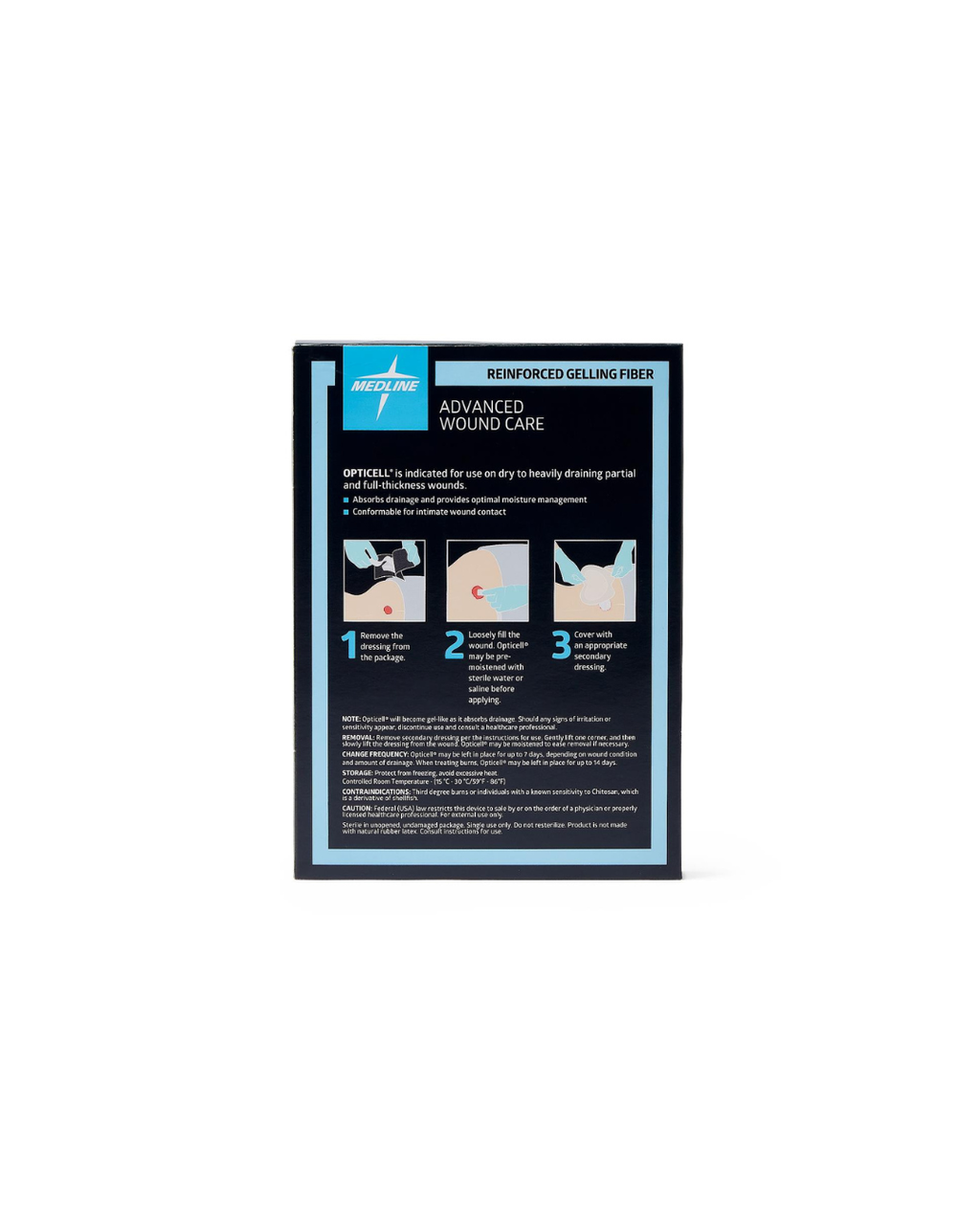 Opticell Gelling Fiber Wound Dressing - 0.75" x 18"