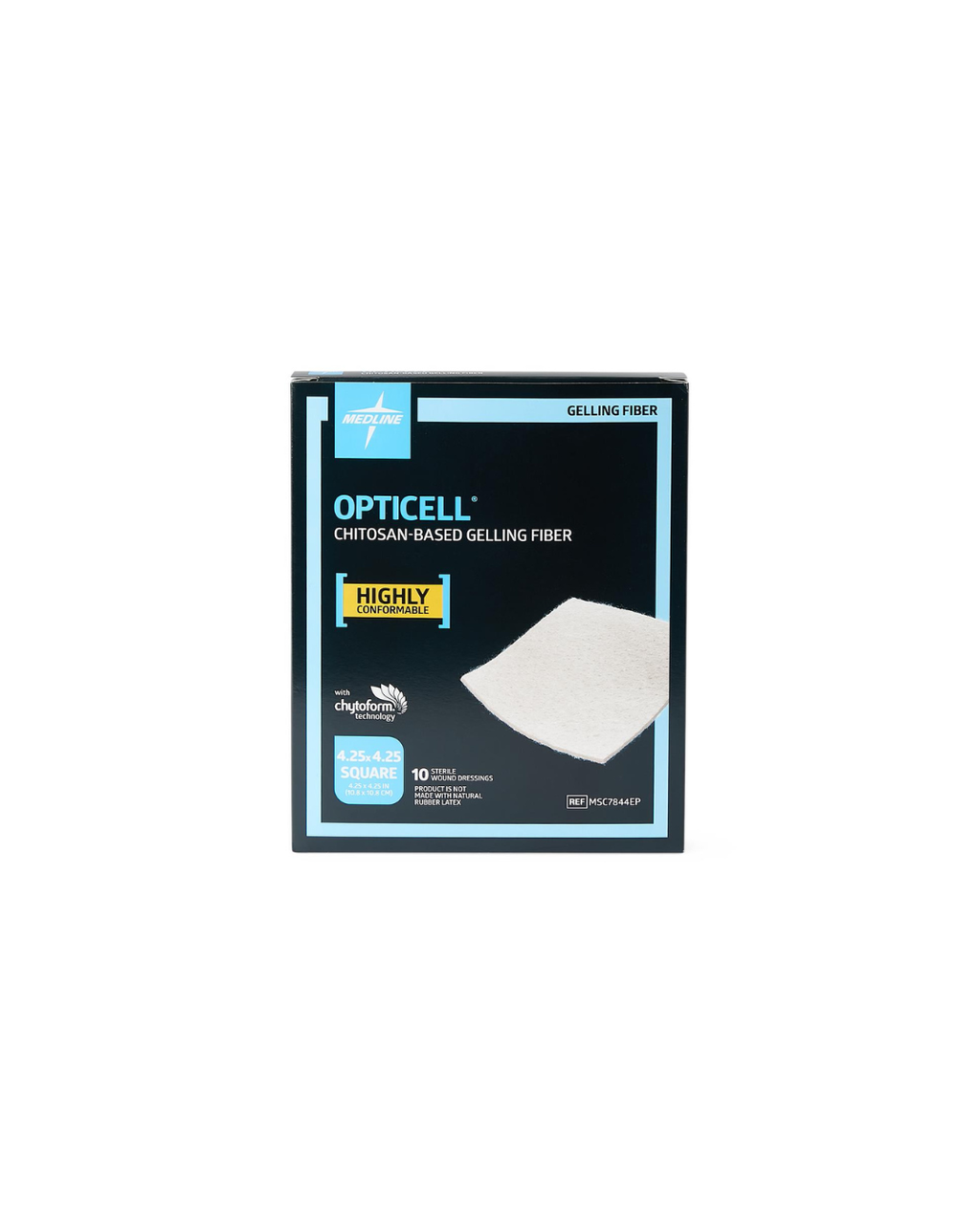 Opticell Gelling Fiber Wound Dressing in Educational Packaging - 4.25" x 4.25"