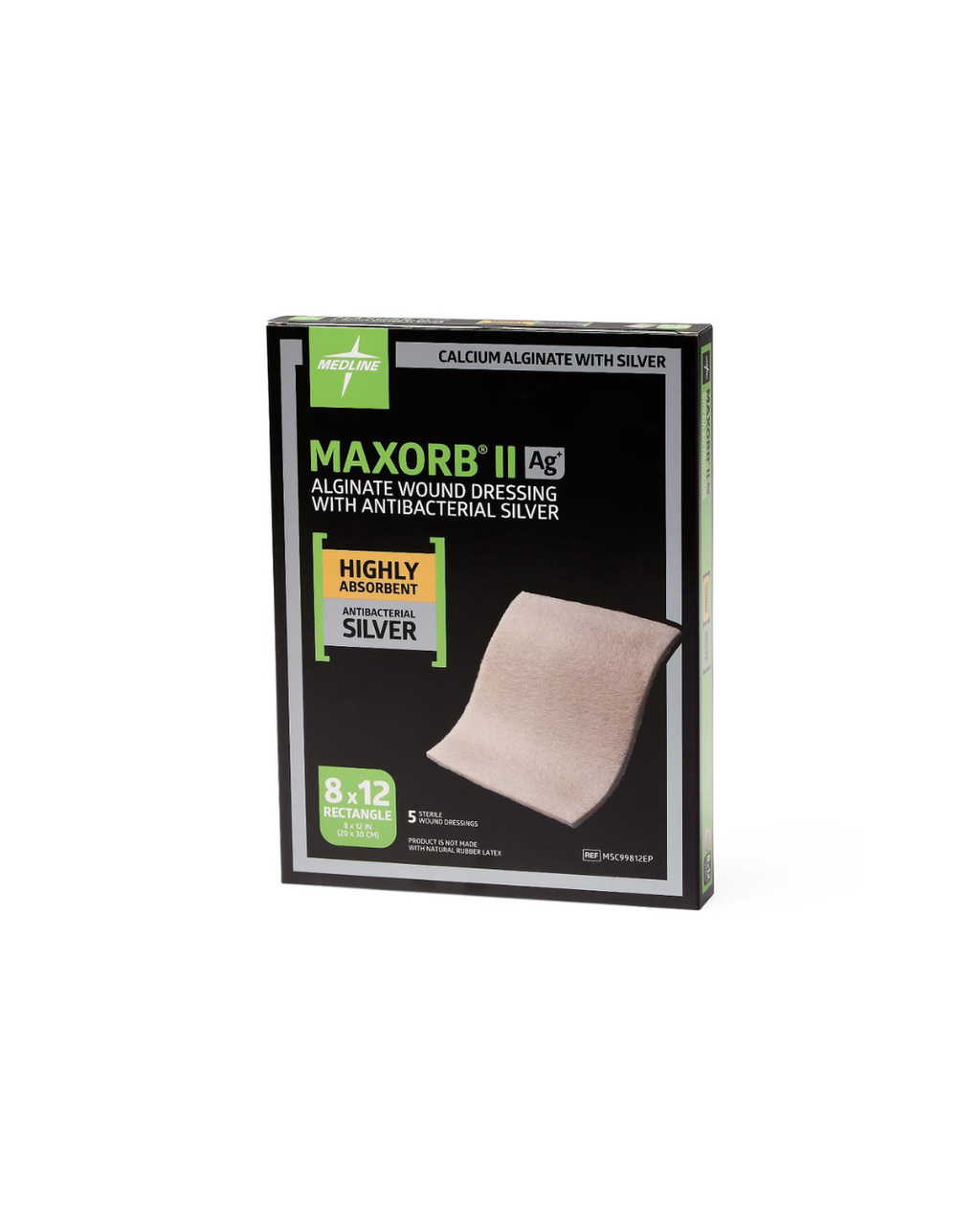 Maxorb II Silver Alginate Wound Dressings -  8" x 12"