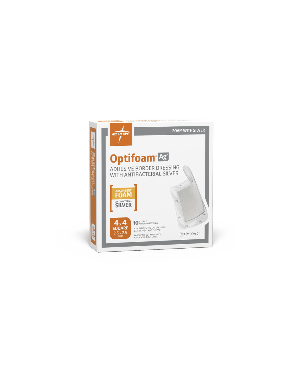 Optifoam AG+ Silver Wound Dressing - 4" x 4"