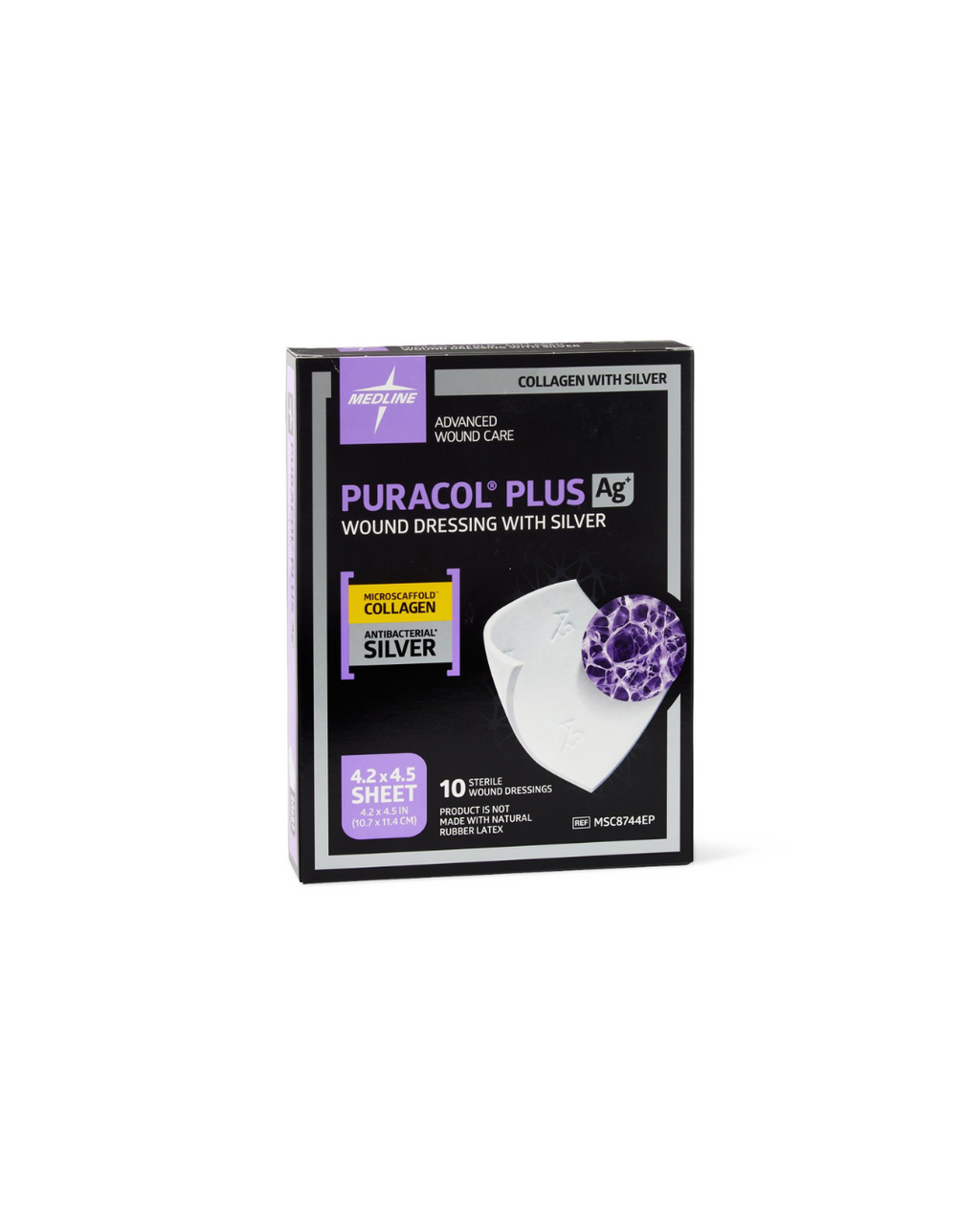 Puracol Plus Ag+ Collagen Wound Dressing with Silver - 4.25" x 4.5"