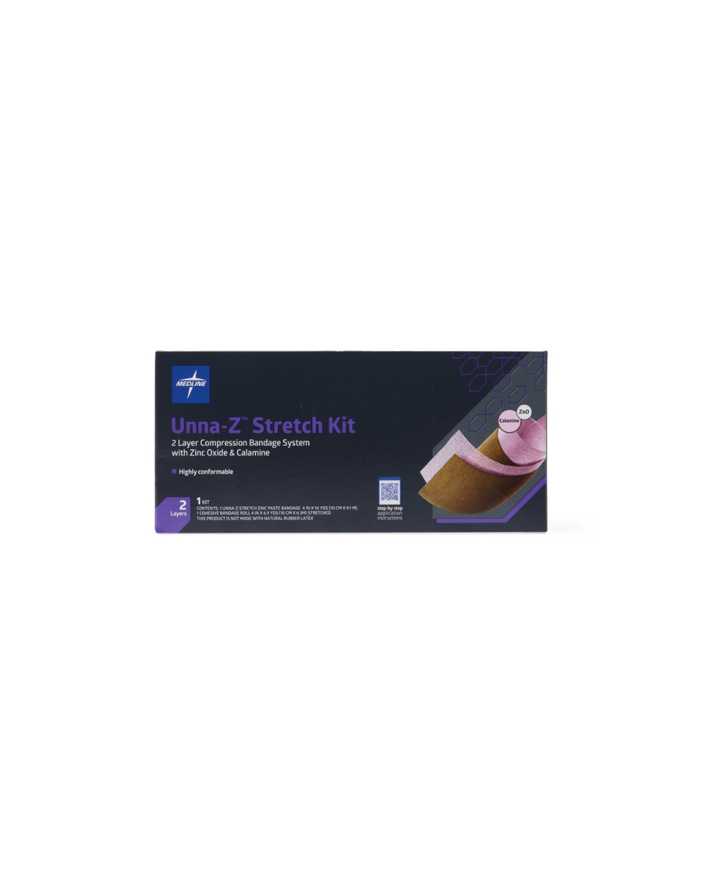 Unna-Z Stretch Bandage with Zinc and Calamine, Kitted with Cohesive Bandage - 4" x 10 yd