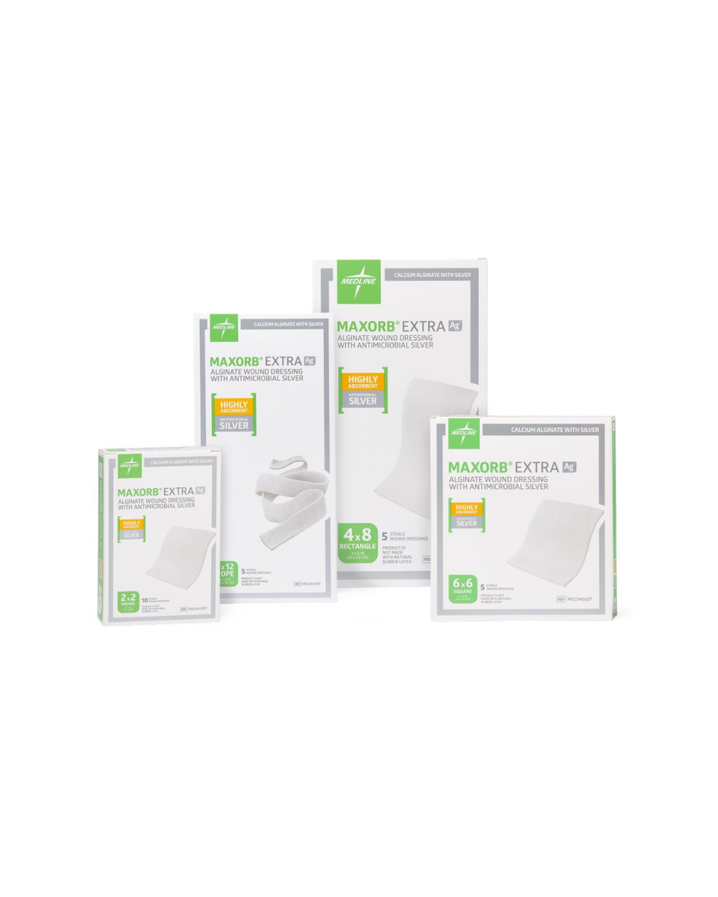 Maxorb Extra Ag+ CMC/Alginate Wound Dressings - 4" x 4.75"