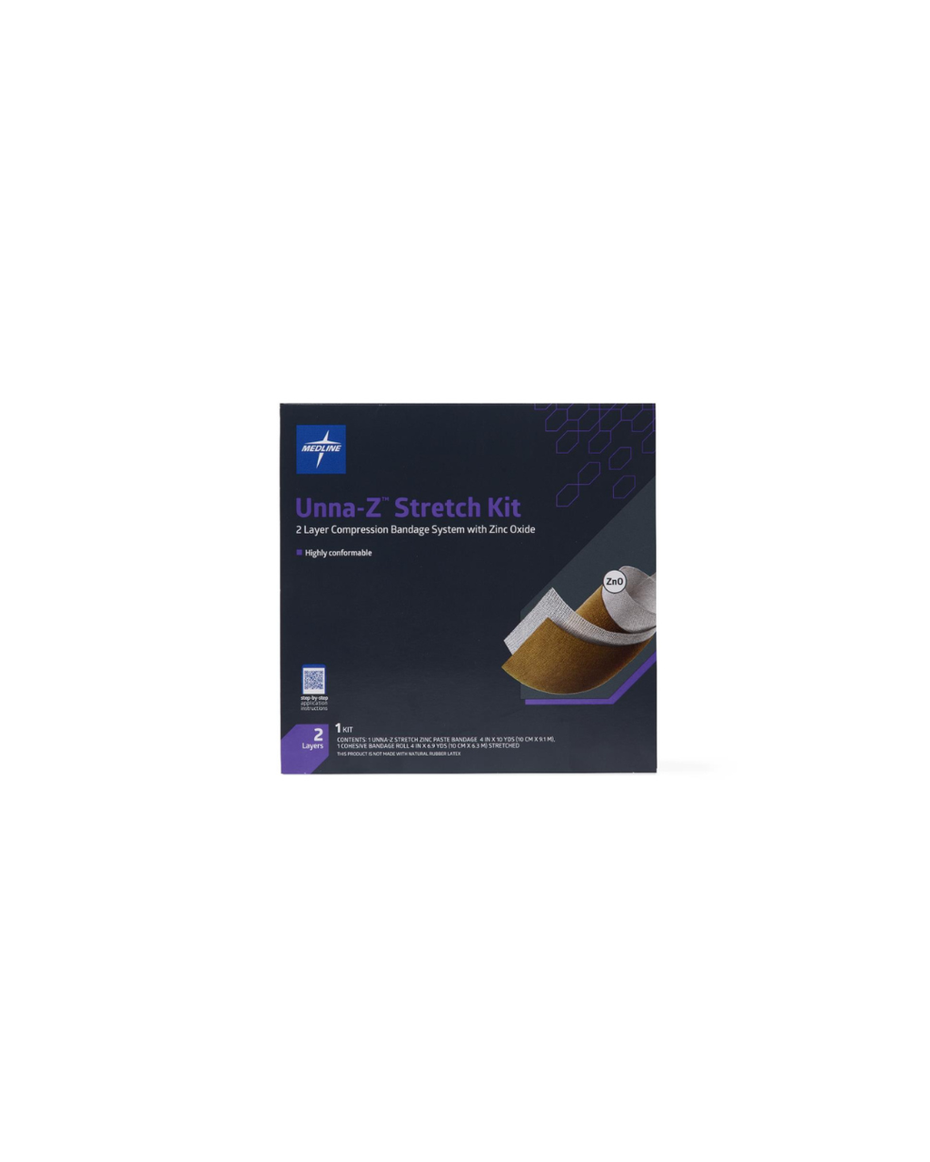 Unna-Z Stretch Bandage with Zinc Oxide Paste, Kitted with Cohesive Bandage - 4" x 10 yd