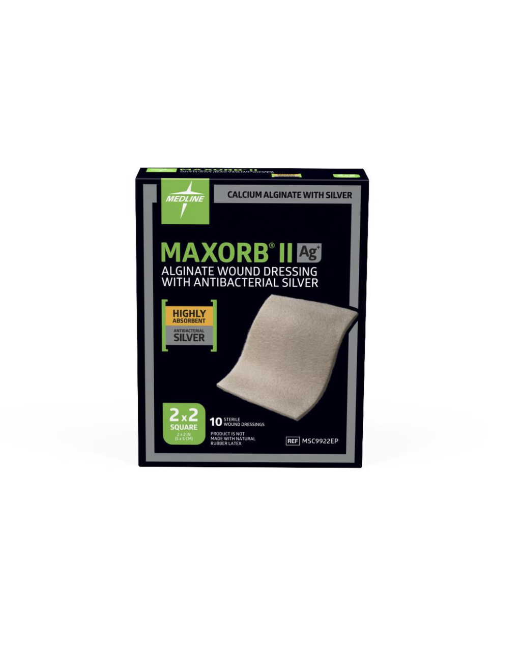 Maxorb II Silver Alginate Wound Dressings - 2" x 2"