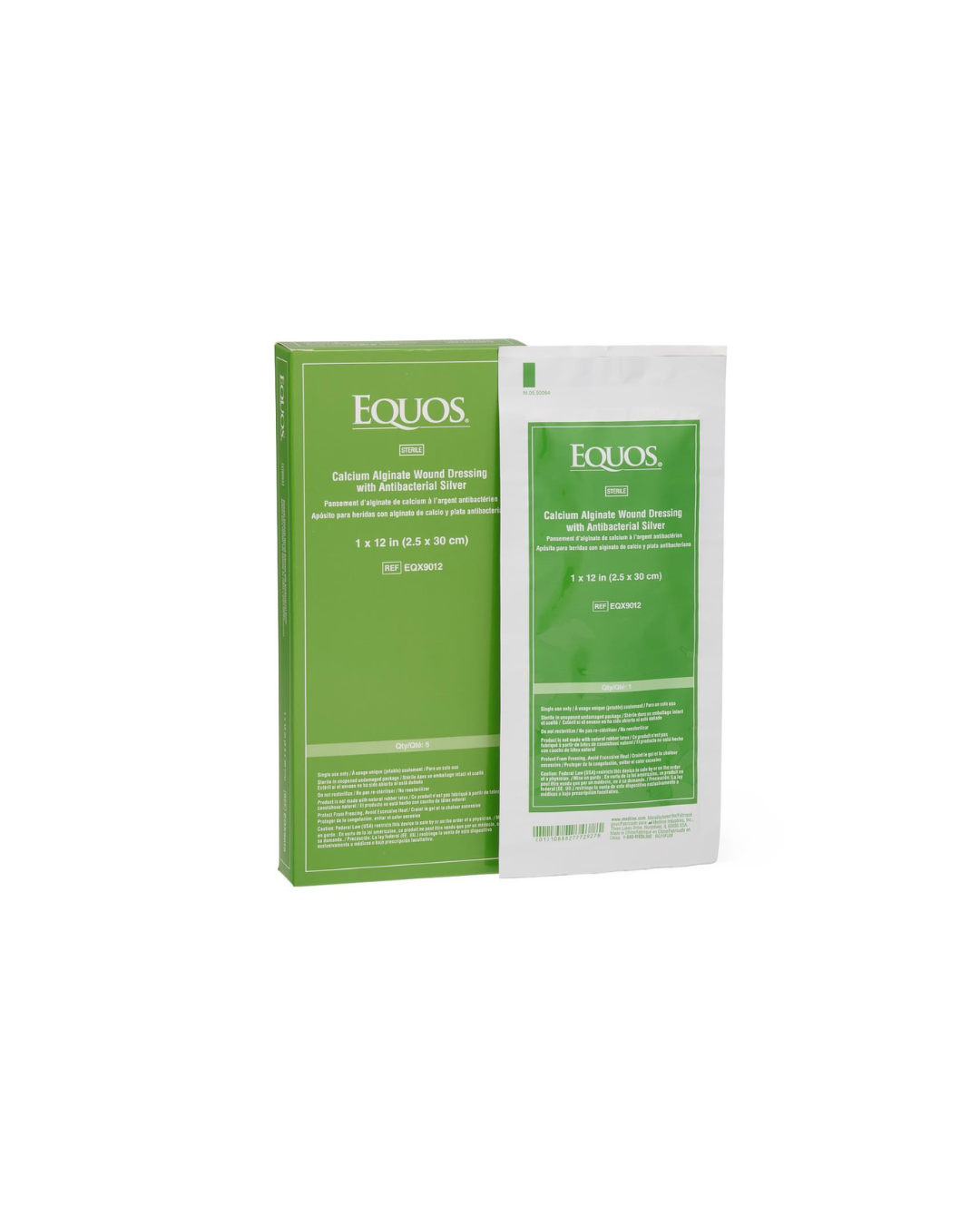 EQUOS Calcium Alginate Wound Dressings with Silver - 1" x 12"