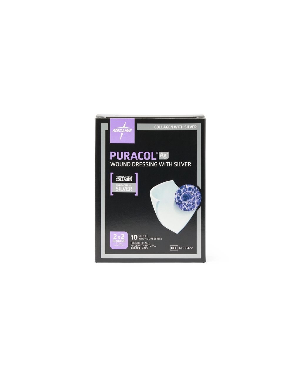 Puracol Ag Collagen Wound Dressing with Silver - 2" x 2"