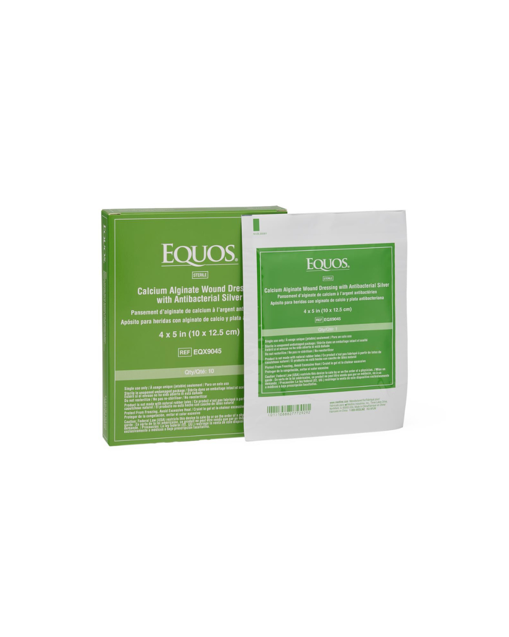 EQUOS Calcium Alginate Wound Dressings with Silver - 4" x 5"