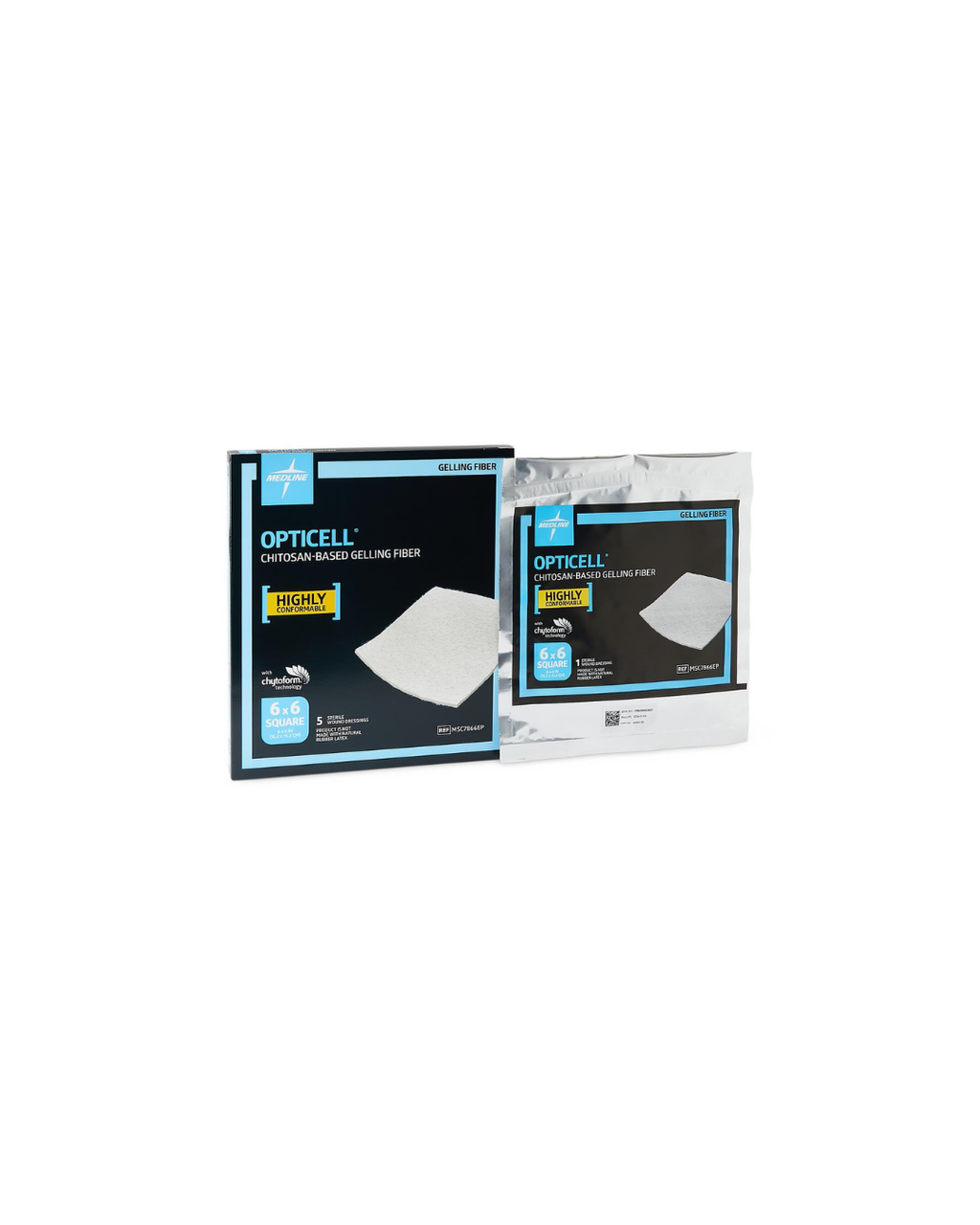 Opticell Gelling Fiber Wound Dressing in Educational Packaging - 6" x 6"