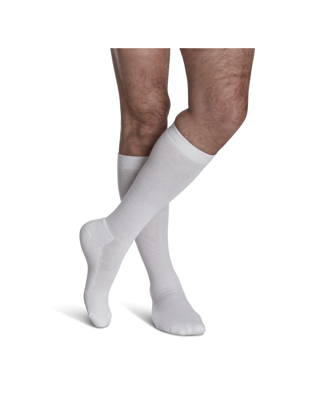 Sigvaris Motion Cushioned Cotton 360 Men’s 20–30mmHg Calf Closed Toe White MS