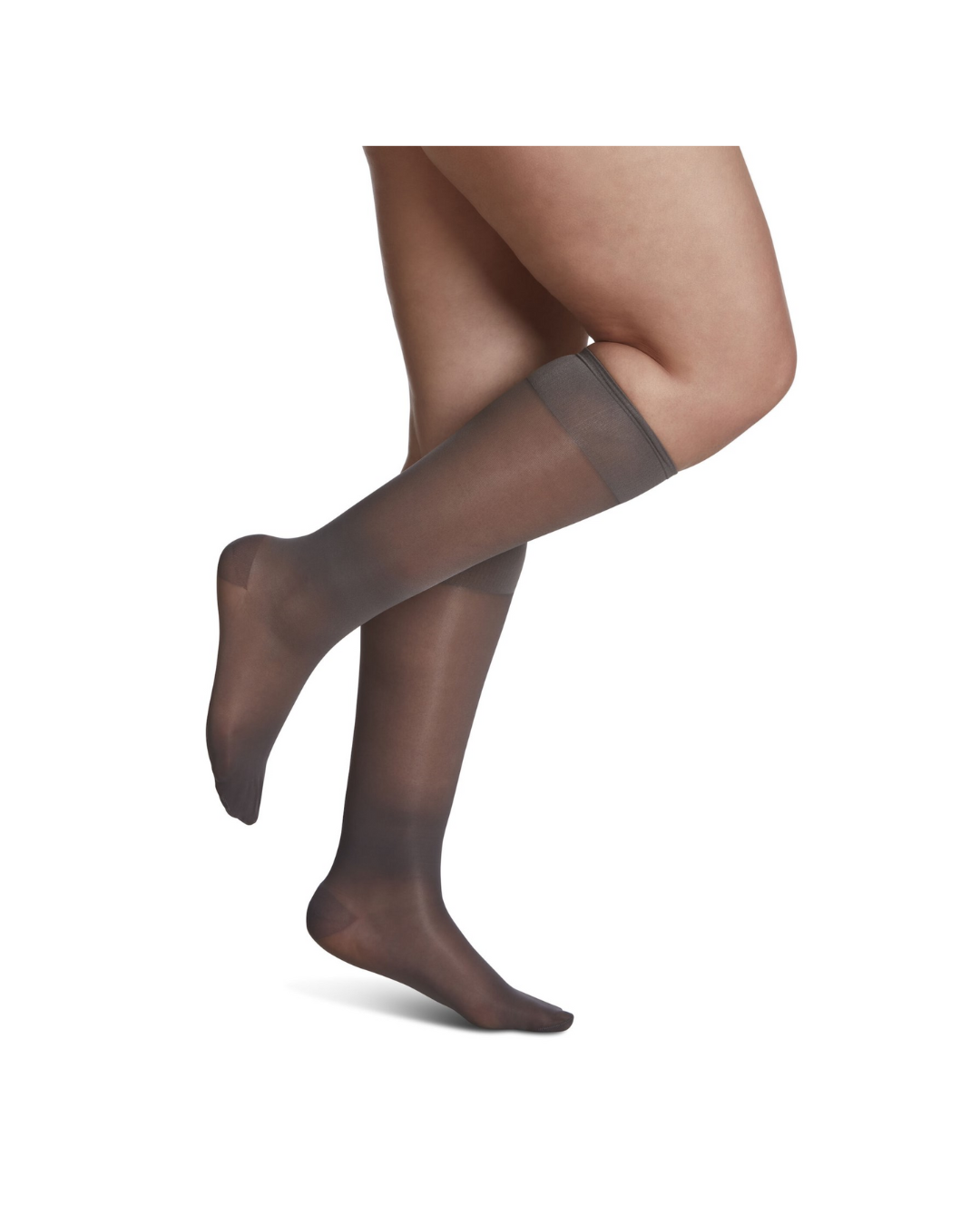 Sigvaris Well Being Sheer Fashion 120 Women’s 15–20mmHg Calf Closed Toe Charcoal 7½ – 9½