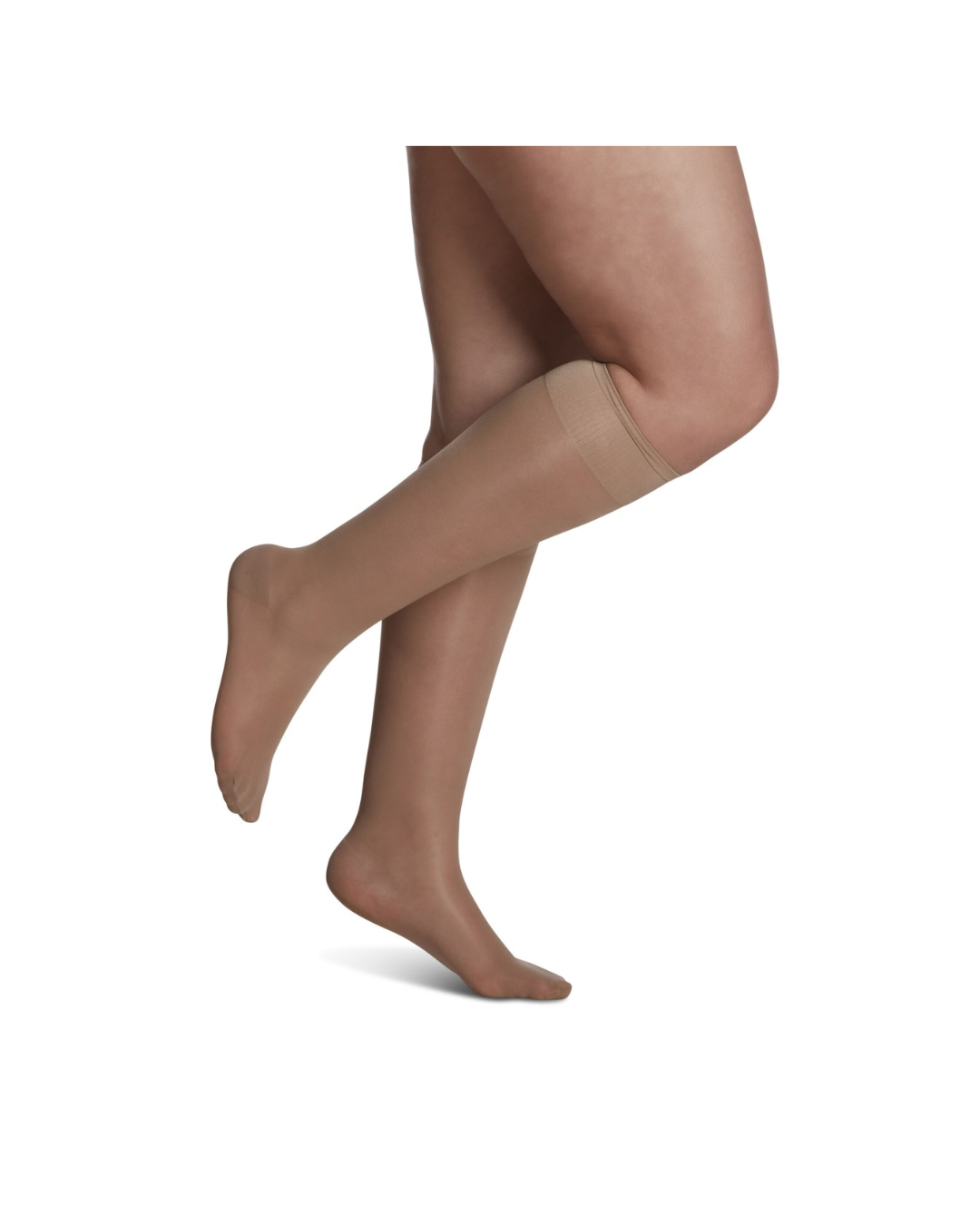 Sigvaris Well Being Sheer Fashion 120 Women’s 15–20mmHg Calf Closed Toe Golden (Suntan) 10 – 12