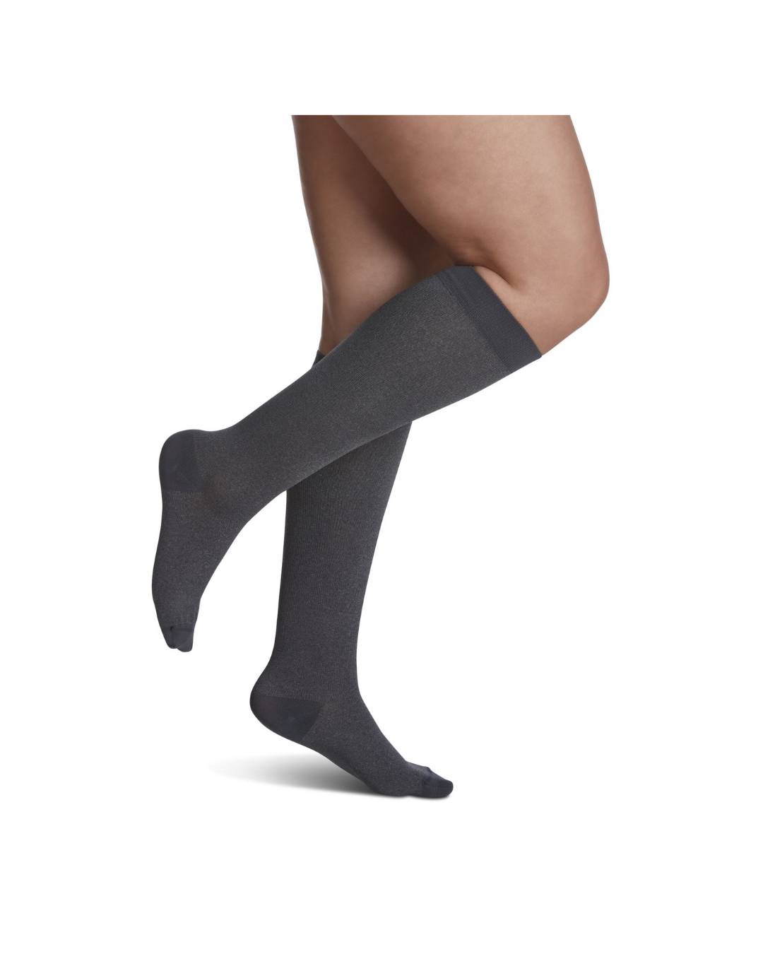 Sigvaris Style Microfiber Patterns 830 Women's 20-30mmHg Calf Closed Toe Graphite Heather MS
