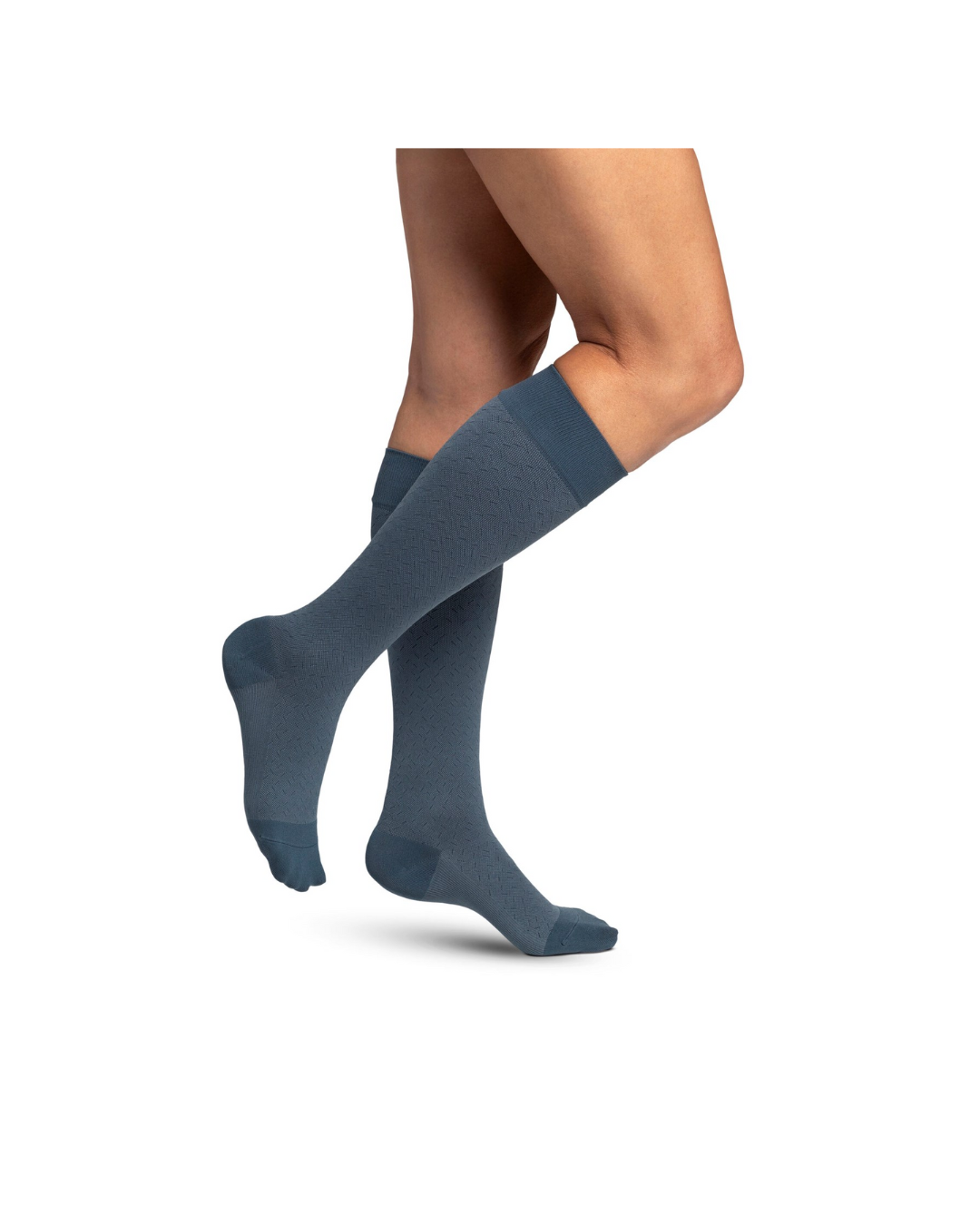 Sigvaris Style Microfiber Patterns 830 Women's 20-30mmHg Calf Closed Toe Storm Blue Confetti MS