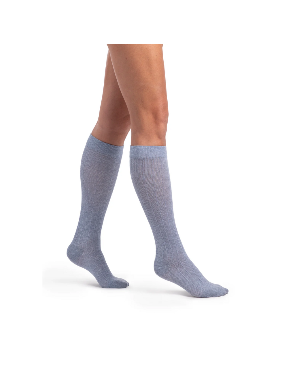 Sigvaris Style Linen 250 Women's 20–30mmHg Calf Closed Toe Denim LL