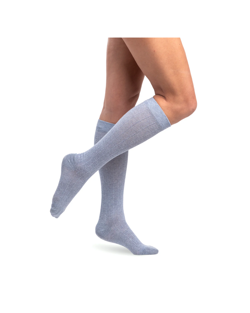 Sigvaris Style Linen 250 Women's 20–30mmHg Calf Closed Toe Denim LL