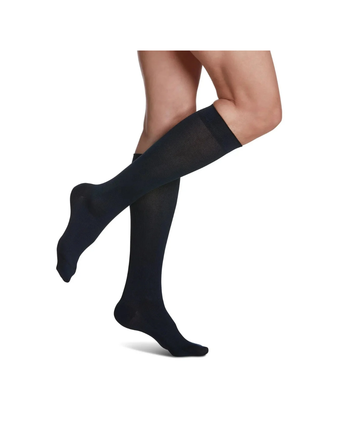 Sigvaris Style Sea Island Cotton 220 Women's 20–30mmHg Calf Closed Toe Navy MS