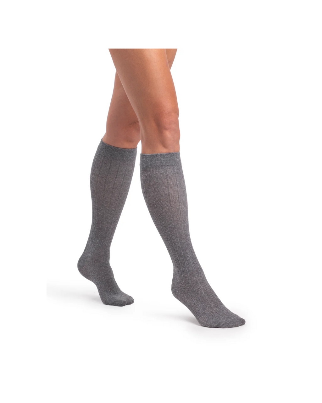 Sigvaris Style Linen 250 Women's 20–30mmHg Calf Closed Toe Light Grey LS