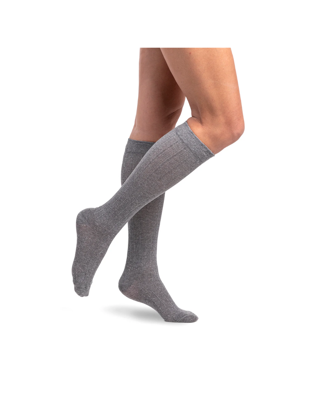 Sigvaris Style Linen 250 Women's 20–30mmHg Calf Closed Toe Light Grey LS