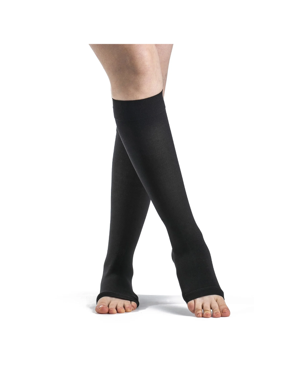 Sigvaris Essential Opaque 860 20-30mmHg Calf Open Toe Black LS