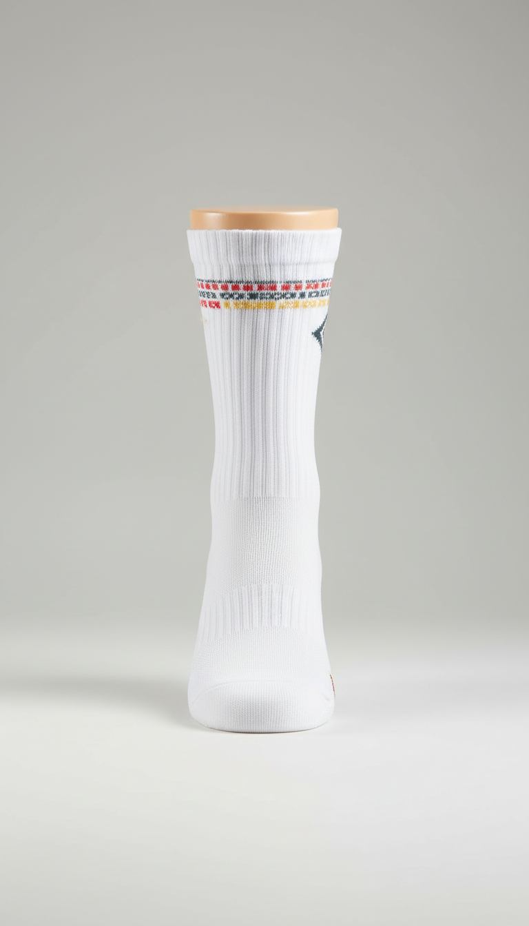 Crisp White Compression Sock