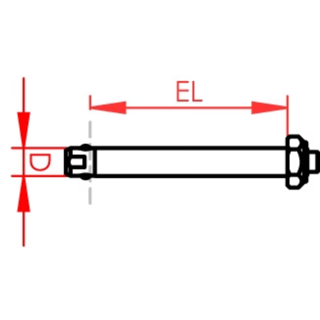 Rolko 1/2" x 4.8" Small Button Quick Release Axle