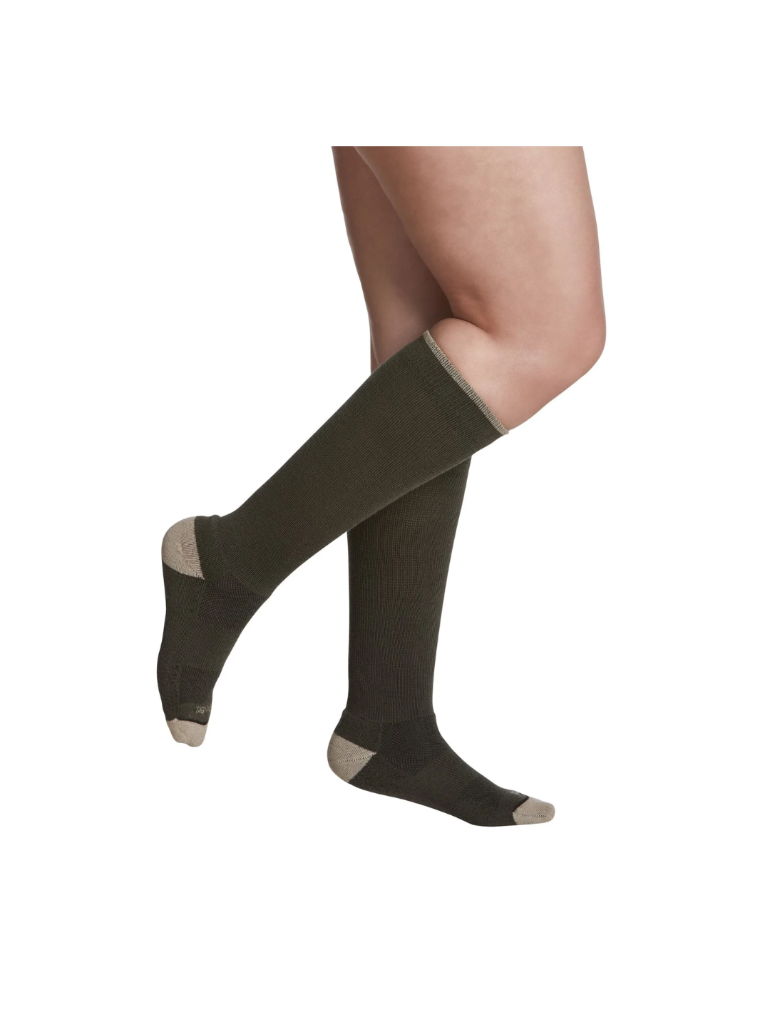 Sigvaris Well Being Merino Outdoor Sock 421 Women's 15–20mmHg Calf Closed Toe Olive L