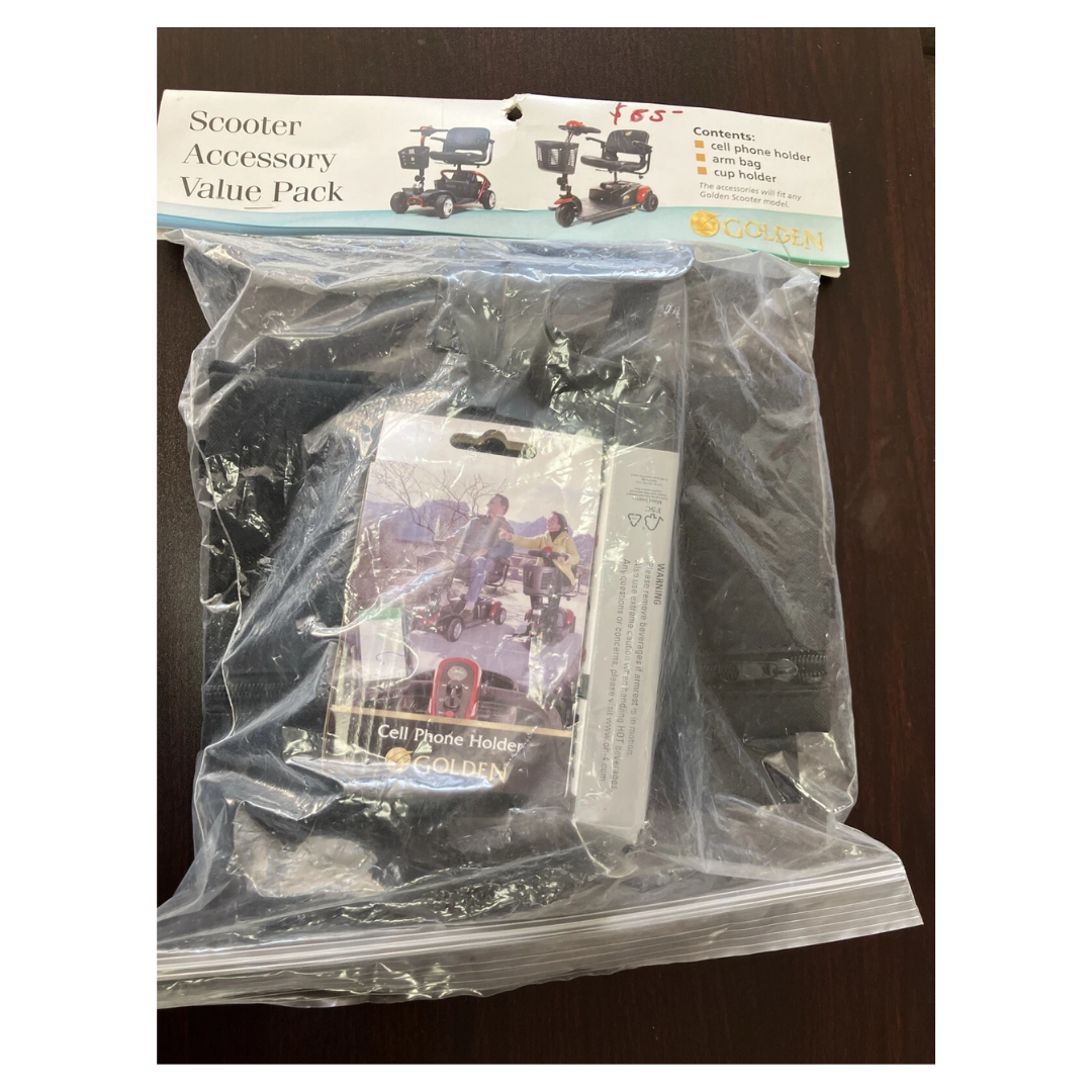 Golden Scooter Value Pack (includes cell phone holder, cup holder, & arm bag)