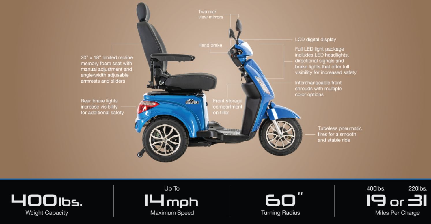Pride BAJA® RAPTOR 2 3-Wheel