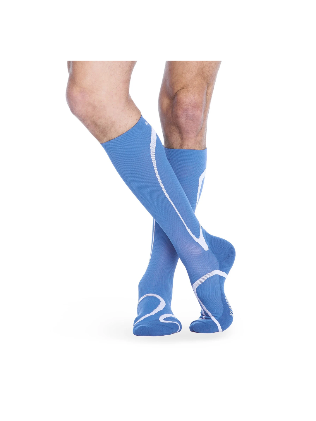 Sigvaris Motion High Tech 412 20–30mmHg Calf Closed Toe Steel Blue MS
