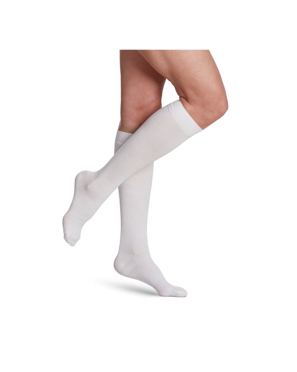 Sigvaris Essential Cotton 230 Men’s 30-40mmHg Calf Closed Toe White Standard SL
